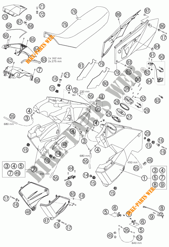 RESERVOIR / SELLE pour KTM 990 ADVENTURE S de 2007