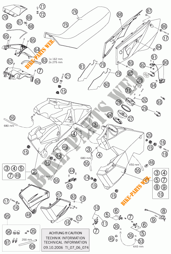 RESERVOIR / SELLE pour KTM 990 ADVENTURE S de 2006