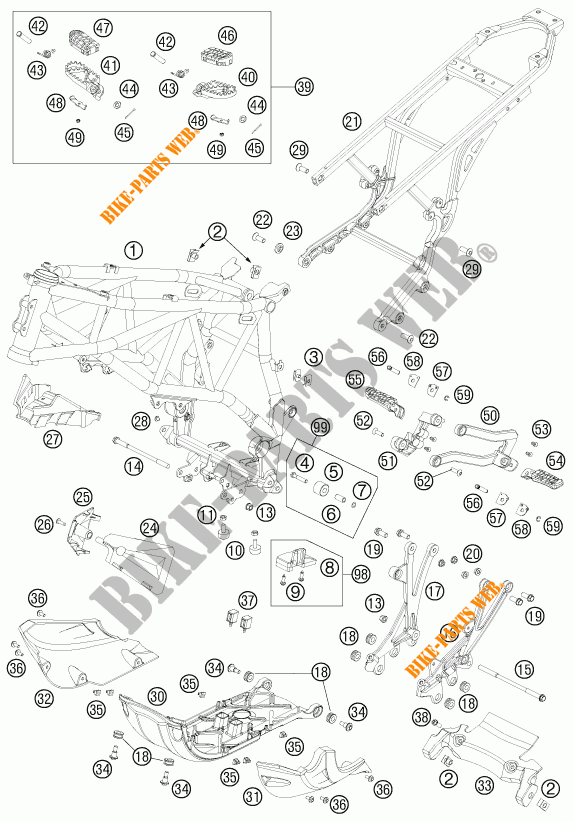 CADRE pour KTM 990 ADVENTURE R de 2012