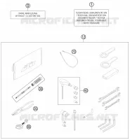 TROUSSE A OUTILS / MANUELS / OPTIONS pour KTM 990 ADVENTURE R de 2011