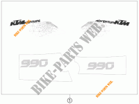 AUTOCOLLANTS pour KTM 990 ADVENTURE WHITE ABS SPECIAL EDITION de 2012