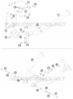 BEQUILLE LATERALE / CENTRALE pour KTM 990 ADVENTURE WHITE ABS SPECIAL EDITION de 2012