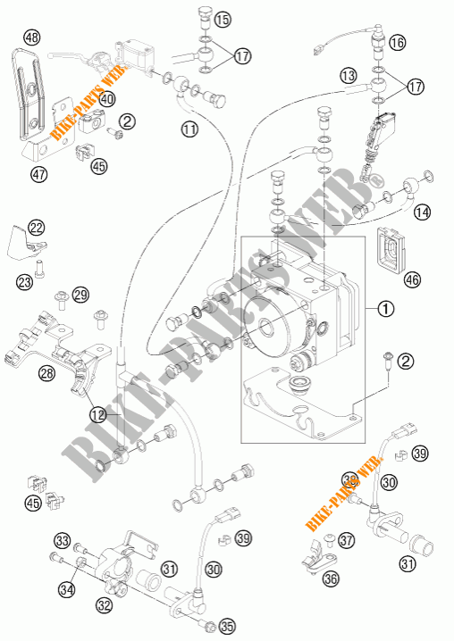 SYSTEME DE FREIN ABS pour KTM 990 ADVENTURE ORANGE ABS SPECIAL EDITION de 2012