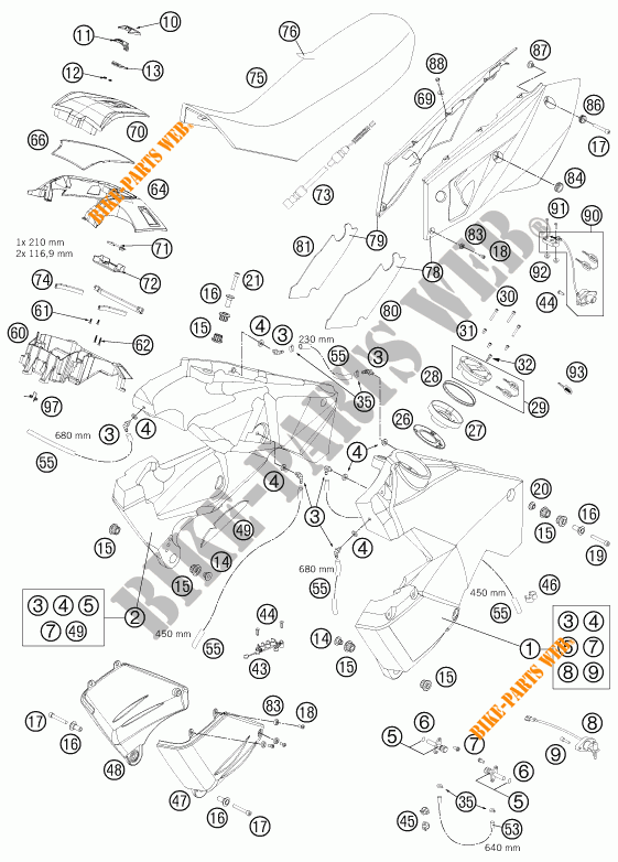 RESERVOIR / SELLE pour KTM 990 ADVENTURE DAKAR EDITION de 2011