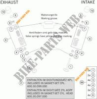 SOUPAPES pour KTM 990 ADVENTURE DAKAR EDITION de 2011
