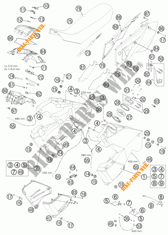 RESERVOIR / SELLE pour KTM 990 ADVENTURE DAKAR EDITION de 2011