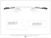 AUTOCOLLANTS pour KTM 990 ADVENTURE WHITE ABS de 2011