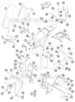 PLASTIQUES pour KTM 990 ADVENTURE WHITE ABS de 2011