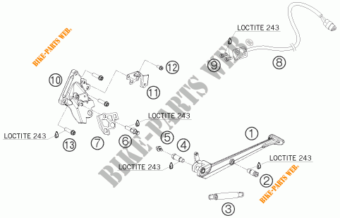 BEQUILLE LATERALE / CENTRALE pour KTM 1190 RC8 R de 2009
