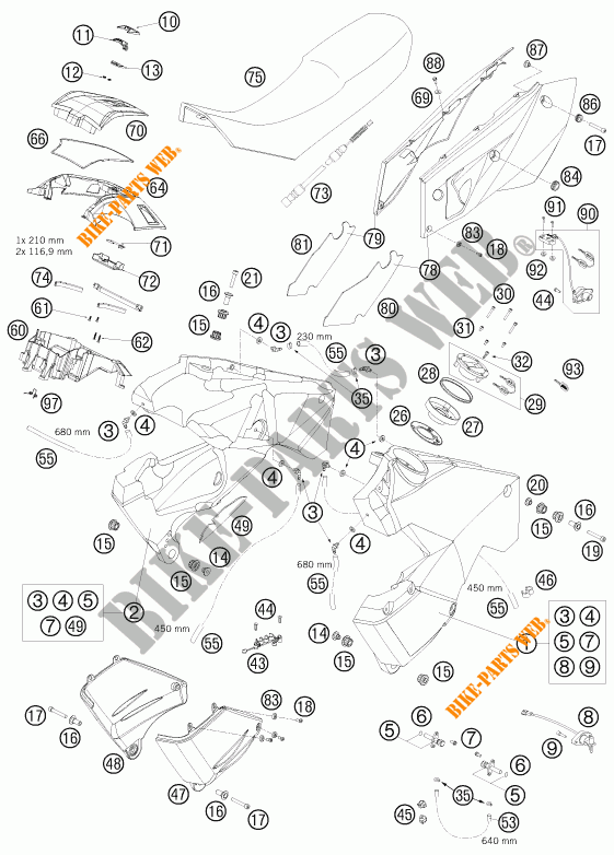 RESERVOIR / SELLE pour KTM 990 ADVENTURE LIMITED EDITION de 2010