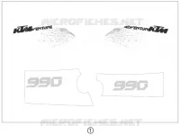 AUTOCOLLANTS pour KTM 990 ADVENTURE WHITE ABS de 2010