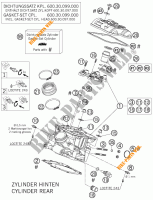 CULASSE ARRIERE pour KTM 990 ADVENTURE ORANGE ABS de 2007