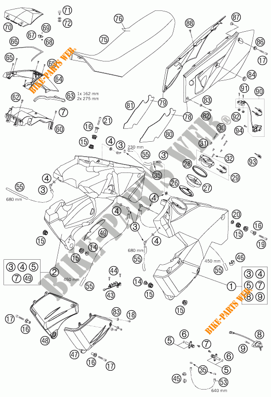 RESERVOIR / SELLE pour KTM 990 ADVENTURE BLACK ABS de 2007