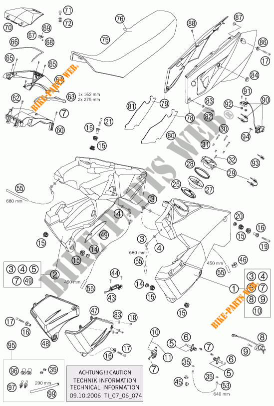 RESERVOIR / SELLE pour KTM 990 ADVENTURE BLACK ABS de 2006