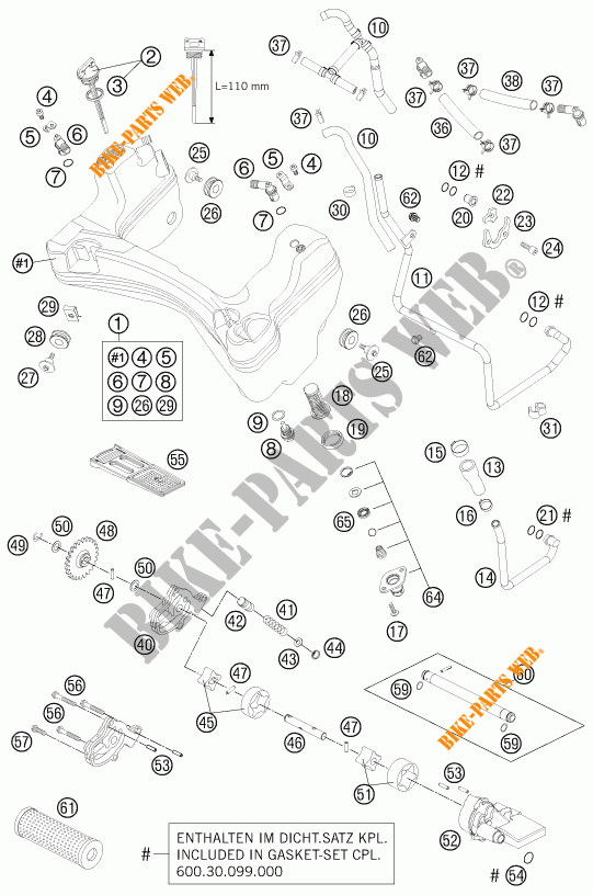 POMPE A HUILE pour KTM 990 ADVENTURE BLACK ABS de 2006
