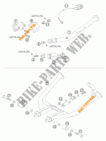 BEQUILLE LATERALE / CENTRALE pour KTM 950 ADVENTURE ORANGE de 2006