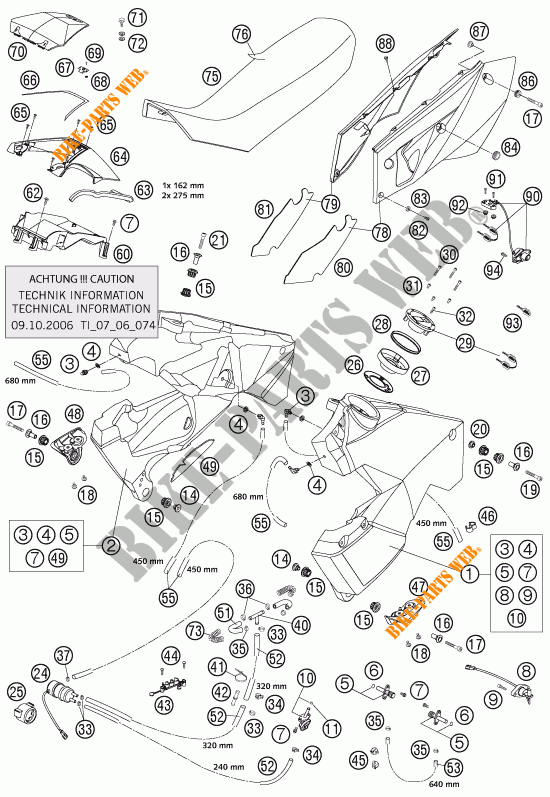 RESERVOIR / SELLE pour KTM 950 ADVENTURE SILVER LOW de 2004