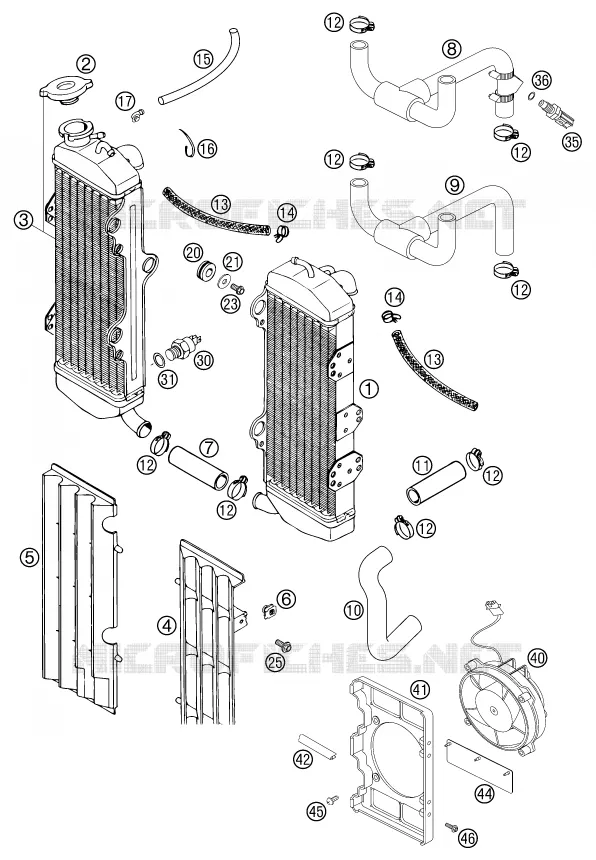 CIRCUIT DE REFROIDISSEMENT KTM MOTO 640 2002 ADVENTURE  640 ADVENTURE R