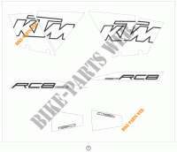 AUTOCOLLANTS pour KTM 1190 RC8 ORANGE de 2010