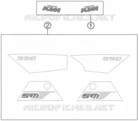 AUTOCOLLANTS pour KTM 990 SUPERMOTO T WHITE ABS de 2012