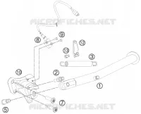 BEQUILLE LATERALE / CENTRALE pour KTM 990 SUPERMOTO T WHITE ABS de 2012