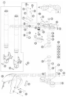 FOURCHE / T DE FOURCHE pour KTM 990 SUPERMOTO T WHITE ABS de 2012