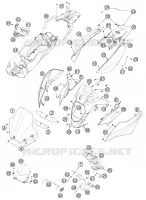 PLASTIQUES pour KTM 990 SUPERMOTO T WHITE ABS de 2012