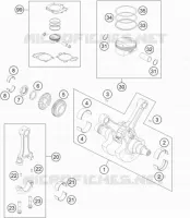 VILEBREQUIN / PISTON pour KTM 990 SUPERMOTO T WHITE ABS de 2012