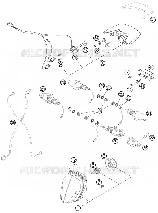 PHARE / FEU ARRIERE KTM MOTO 990 2012 SUPERMOTO  990 SUPERMOTO T WHITE ABS