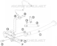 BEQUILLE LATERALE / CENTRALE pour KTM 990 SUPERMOTO T ORANGE ABS de 2012