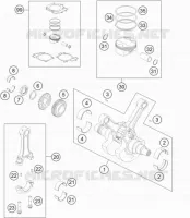 VILEBREQUIN / PISTON pour KTM 990 SUPERMOTO T ORANGE ABS de 2012
