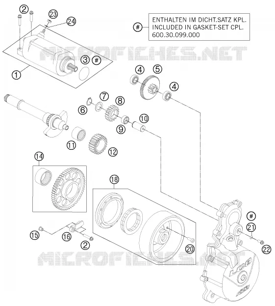 DEMARREUR ELECTRIQUE KTM MOTO 990 2012 SUPERMOTO  990 SUPERMOTO T ORANGE ABS