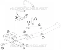 BEQUILLE LATERALE / CENTRALE pour KTM 990 SUPERMOTO T BLACK ABS de 2012