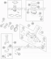 VILEBREQUIN / PISTON pour KTM 990 SUPERMOTO T BLACK ABS de 2012
