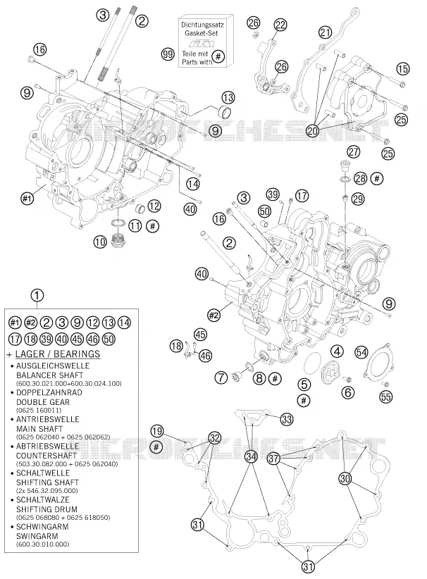 CARTER MOTEUR KTM MOTO 990 2012 SUPERMOTO  990 SUPERMOTO T BLACK ABS