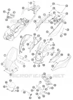 PLASTIQUES pour KTM 990 SM-T BLACK ABS SPECIAL EDITION de 2012
