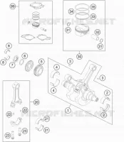 VILEBREQUIN / PISTON pour KTM 990 SM-T BLACK ABS SPECIAL EDITION de 2012