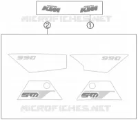 AUTOCOLLANTS pour KTM 990 SUPERMOTO T BLACK ABS de 2011