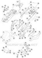 PLASTIQUES pour KTM 990 SUPERMOTO T BLACK ABS de 2011