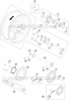 ROUE ARRIERE pour KTM 990 SUPERMOTO T BLACK ABS de 2011