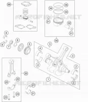 VILEBREQUIN / PISTON pour KTM 990 SUPERMOTO T BLACK ABS de 2011