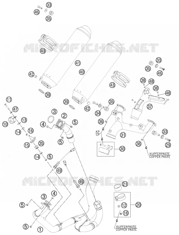 ECHAPPEMENT KTM MOTO 990 2011 SUPERMOTO  990 SUPERMOTO T ORANGE ABS