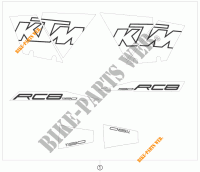 AUTOCOLLANTS pour KTM 1190 RC8 ORANGE de 2010
