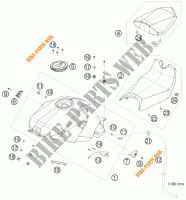 RESERVOIR / SELLE pour KTM 1190 RC8 ORANGE de 2010