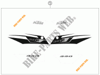 AUTOCOLLANTS pour KTM 990 SUPERMOTO T ORANGE de 2010