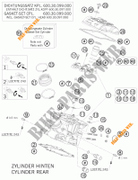 CULASSE ARRIERE pour KTM 990 SUPERMOTO T ORANGE de 2010