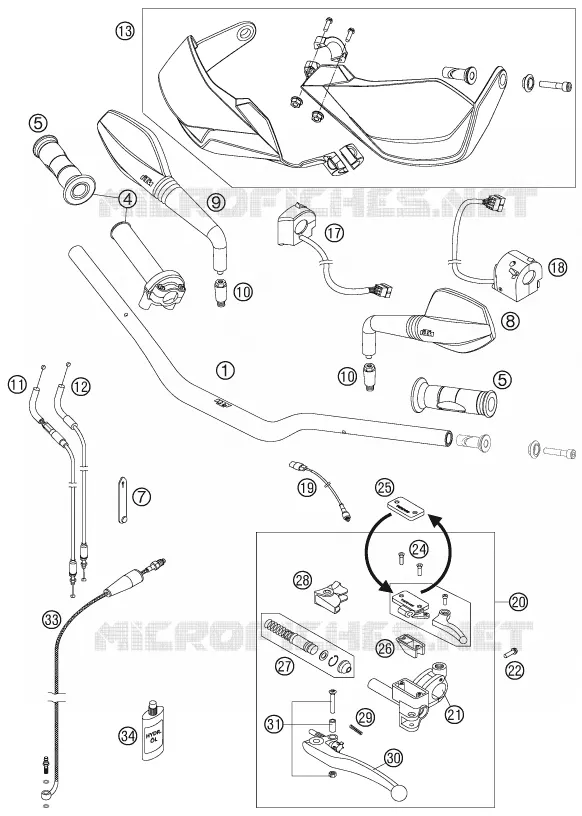 GUIDON / COMMANDES KTM MOTO 990 2010 SUPERMOTO  990 SUPERMOTO T SILVER