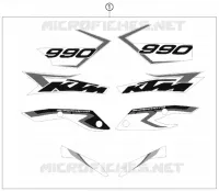 AUTOCOLLANTS pour KTM 990 SUPERMOTO R de 2011