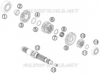 BOITE DE VITESSES   ARBRE PRIMAIRE pour KTM 990 SUPERMOTO R de 2011