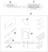 TROUSSE A OUTILS / MANUELS / OPTIONS pour KTM 990 SUPERMOTO R de 2011
